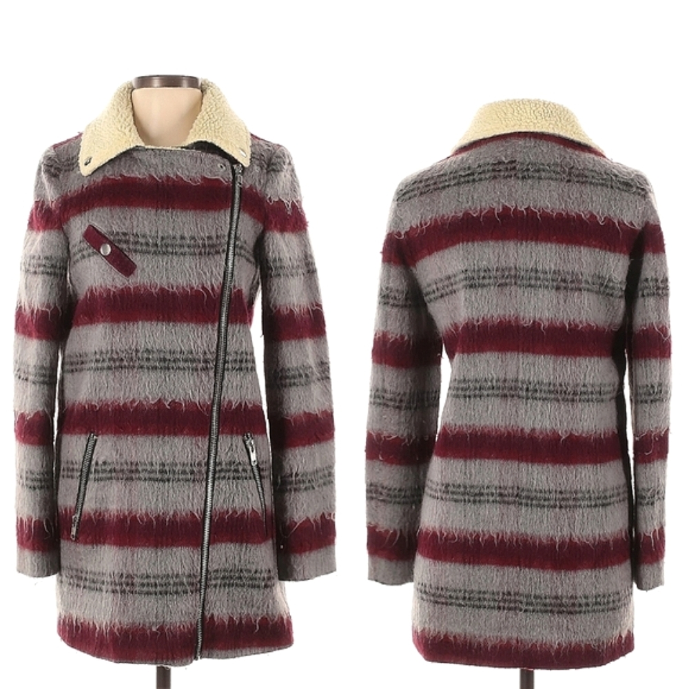 Wooly Sherpa Aviator Jacket XS Mohair Textured Noisy May
